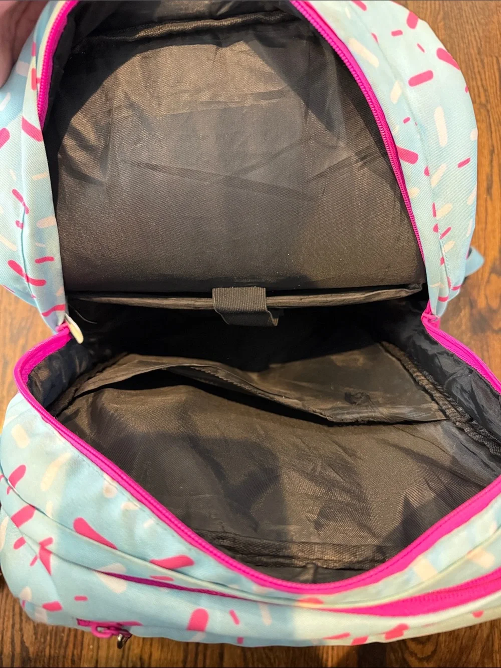 Kids baseball Lifestyle 101 Ice Cream Print Backpack - Light Blue Pink Sprinkles